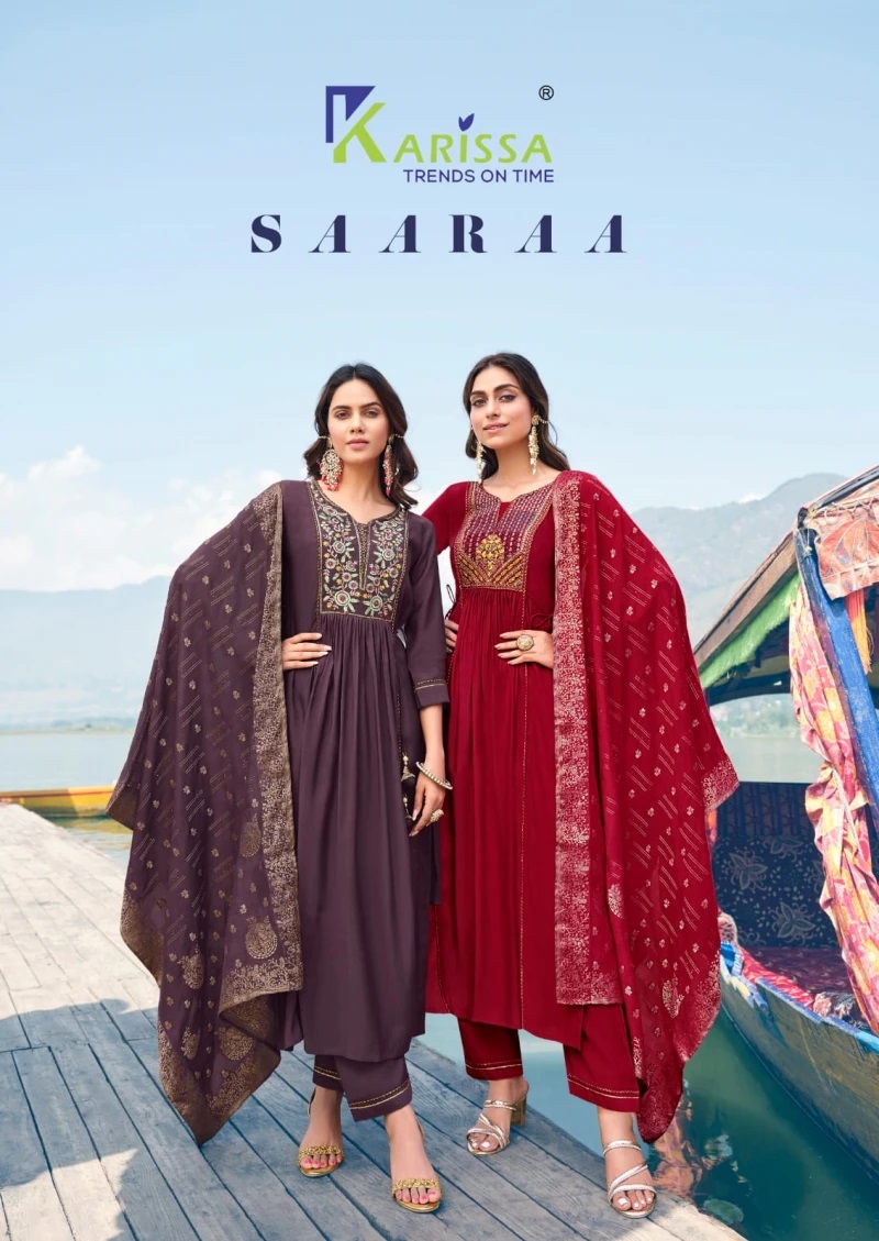 Karissa Saaraa Premium Silk Kurti Pant With Dupatta Collection