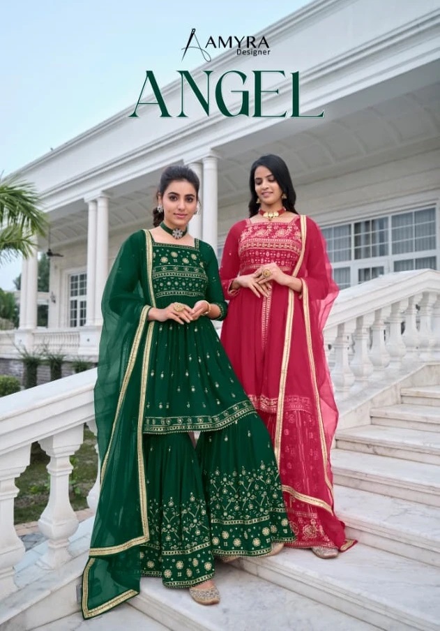 Amyra Angel Blooming Designer Silk Salwar Palazzo Collection
