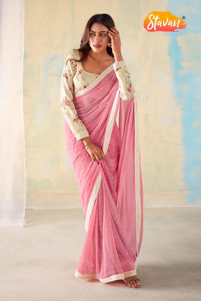 Stavan Colours New Party Wear Saree Wholesale Collection