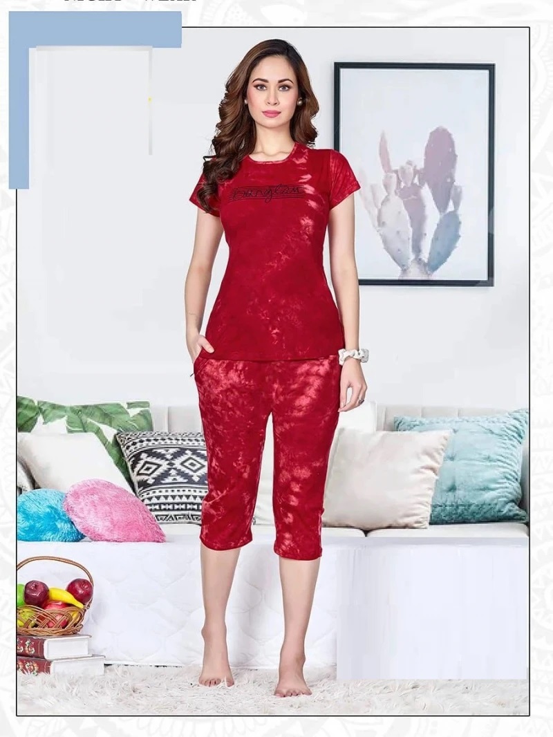 Summer Special Vol At0152 Tie Die Stylish Fancy Night Suits