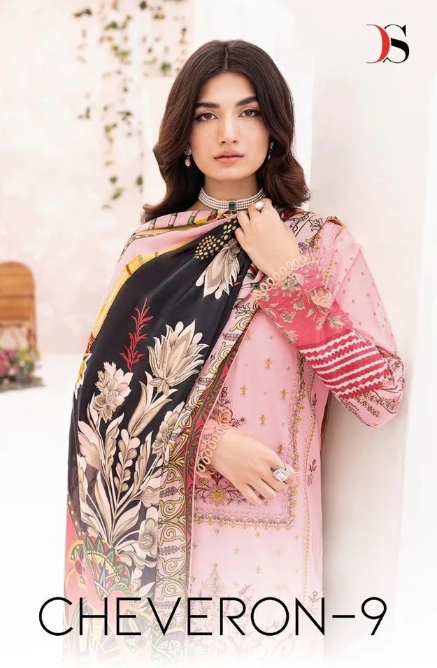 Deepsy Cheveron Vol 9 Cotton Embroidery Pakistani Salwar Suits Collection