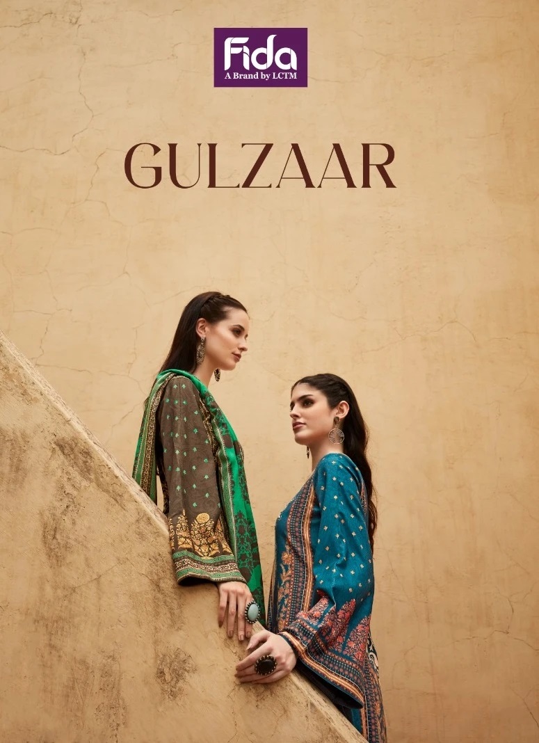 Fida Gulzaar Wool Printed Pashmina Dress Material Wholesale