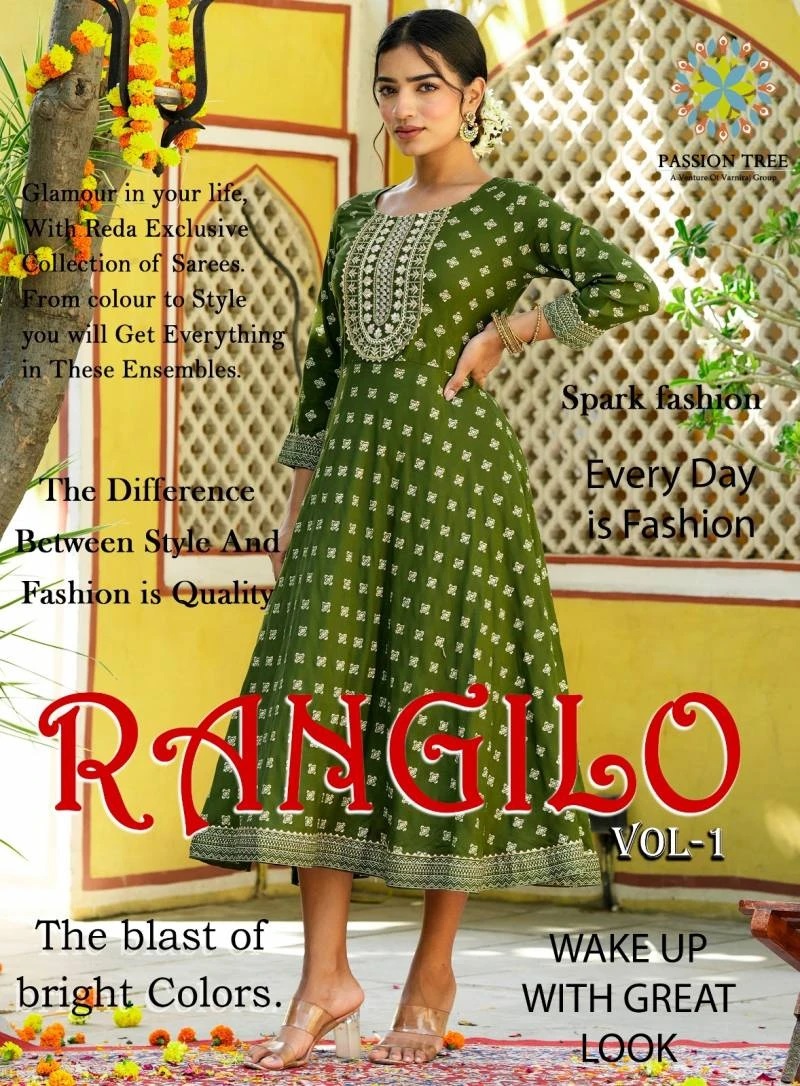 Rangilo Vol 1 By Passion Emboidery Long Anarkali Kurti Collection