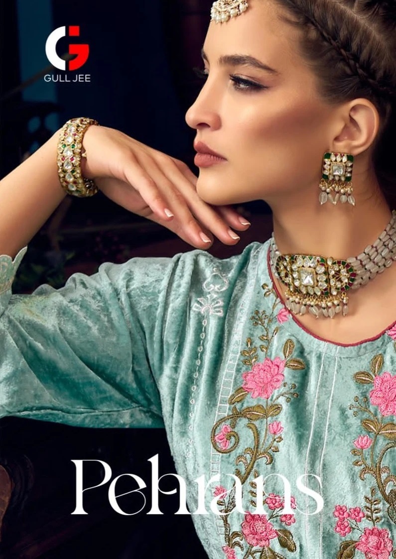 Gull Jee Pehrans Pashmina Embroidery Designs Dress Material Collection