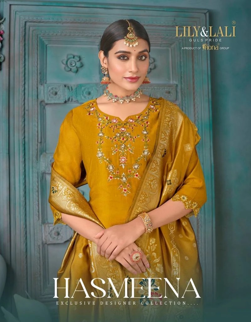 Lily And Lali Hasmeena Handwork Designer Kurti Pant With Dupatta Collection