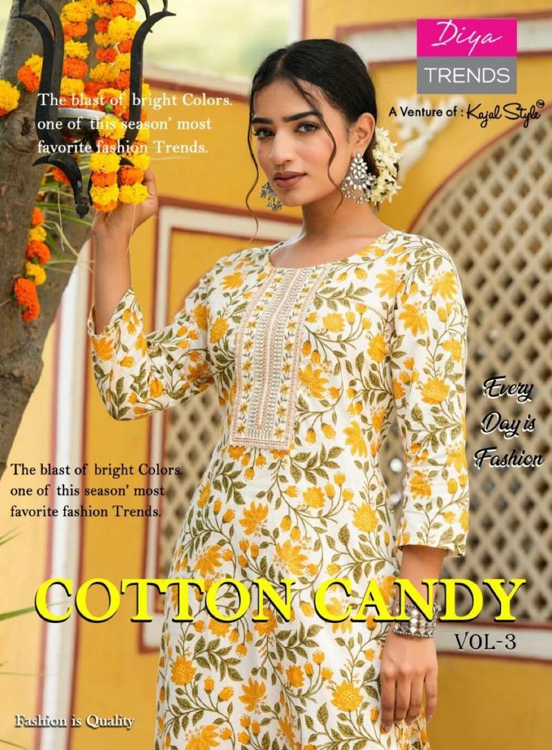 Diya Trends Cotton Candy Vol 03 Classy Print Cotton Kurti Collection