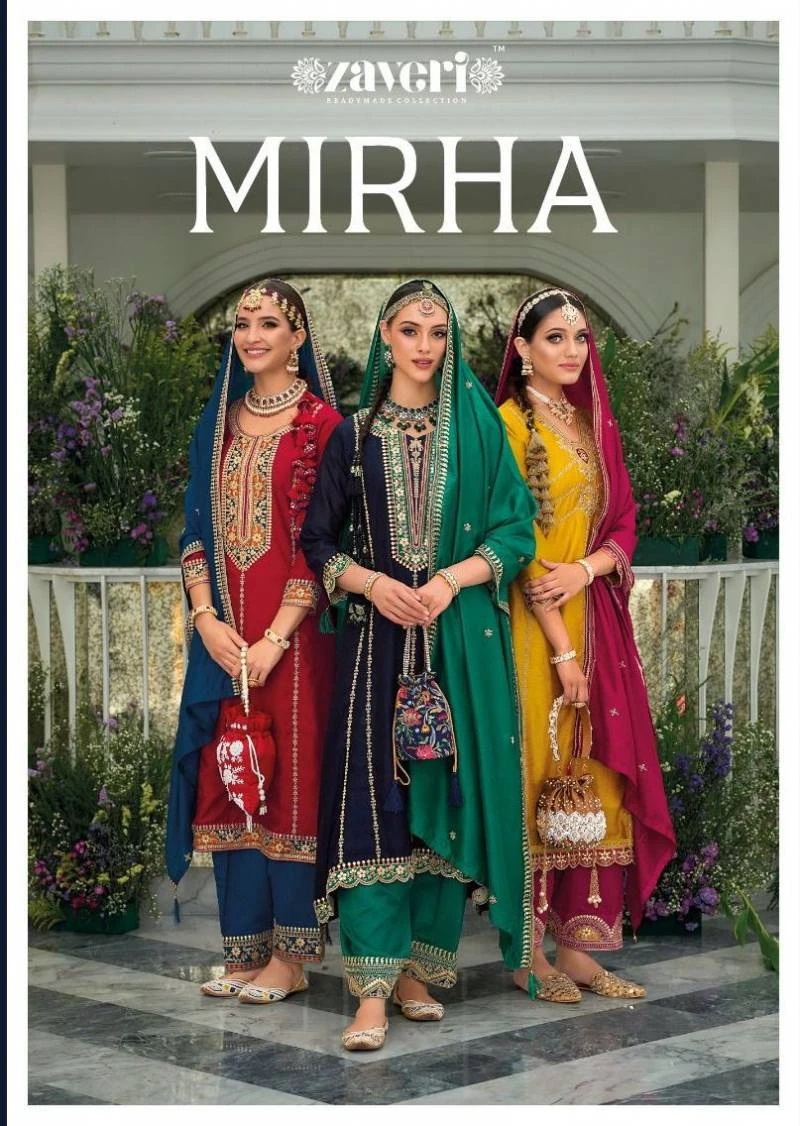 Zaveri Mirha Silk Designer Kurti Bottom With Dupatta Collection