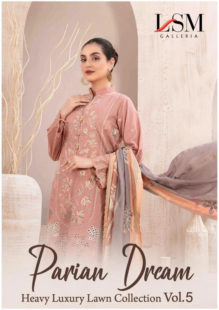 Lsm Parian Dream Vol 5 Lawn Cotton Pakistani Dress Material