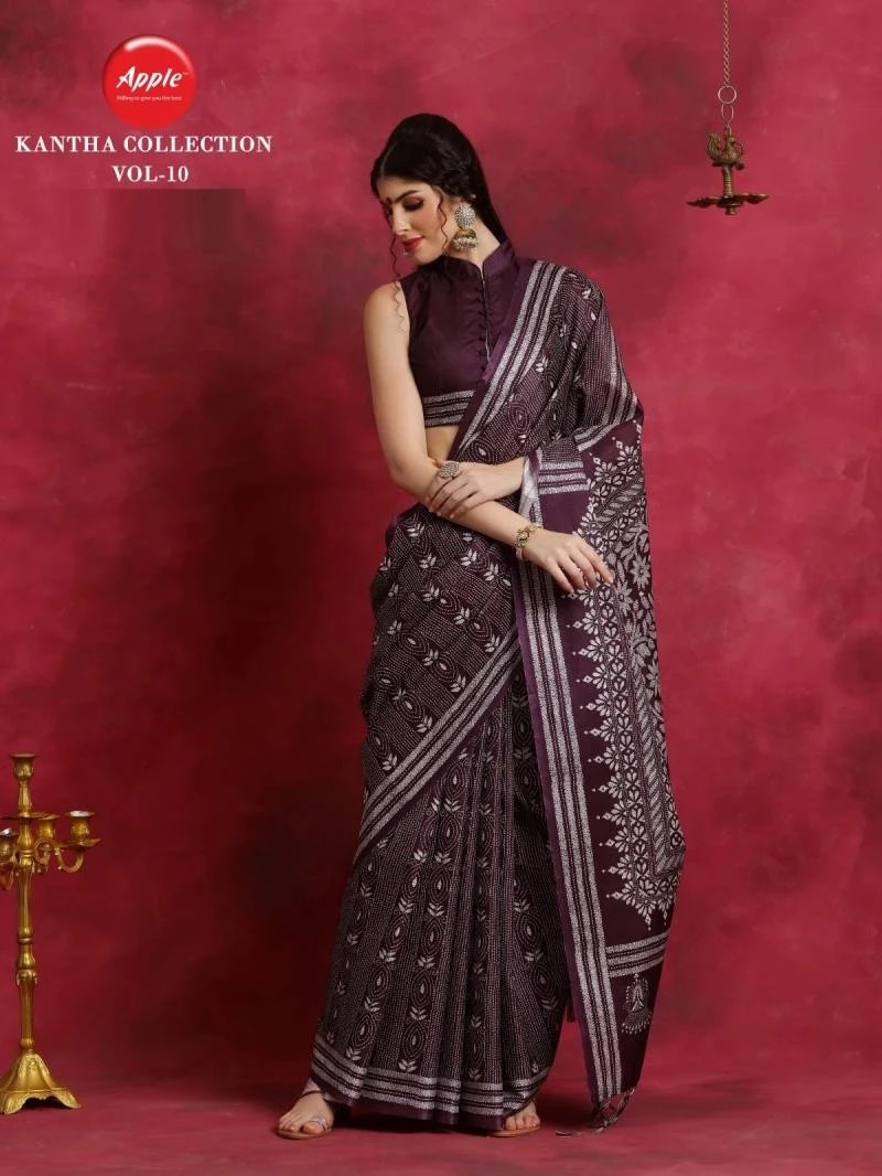 Apple Kantha Collection Vol 10 Silk Designer Saree Wholesale Supplier
