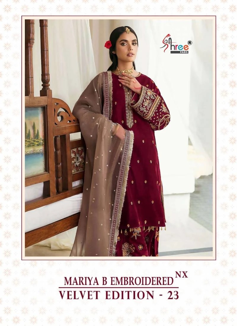 Shree Mariya B Nx Velvet Edition 23 Embroidered Pakistani Salwar Suit Collection