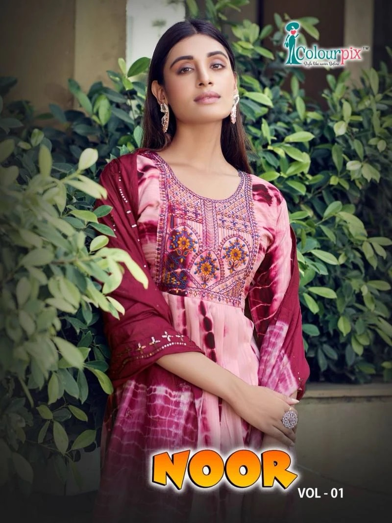Colourpix Noor Vol 1 Embroidery Kurti Pant With Dupatta Collection