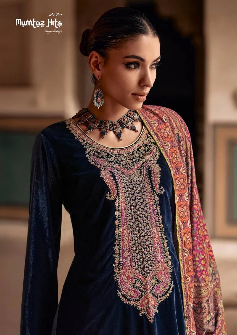 Mumtaz Jashn E Bahaar Velvet Embroidery Salwar Suit Collection