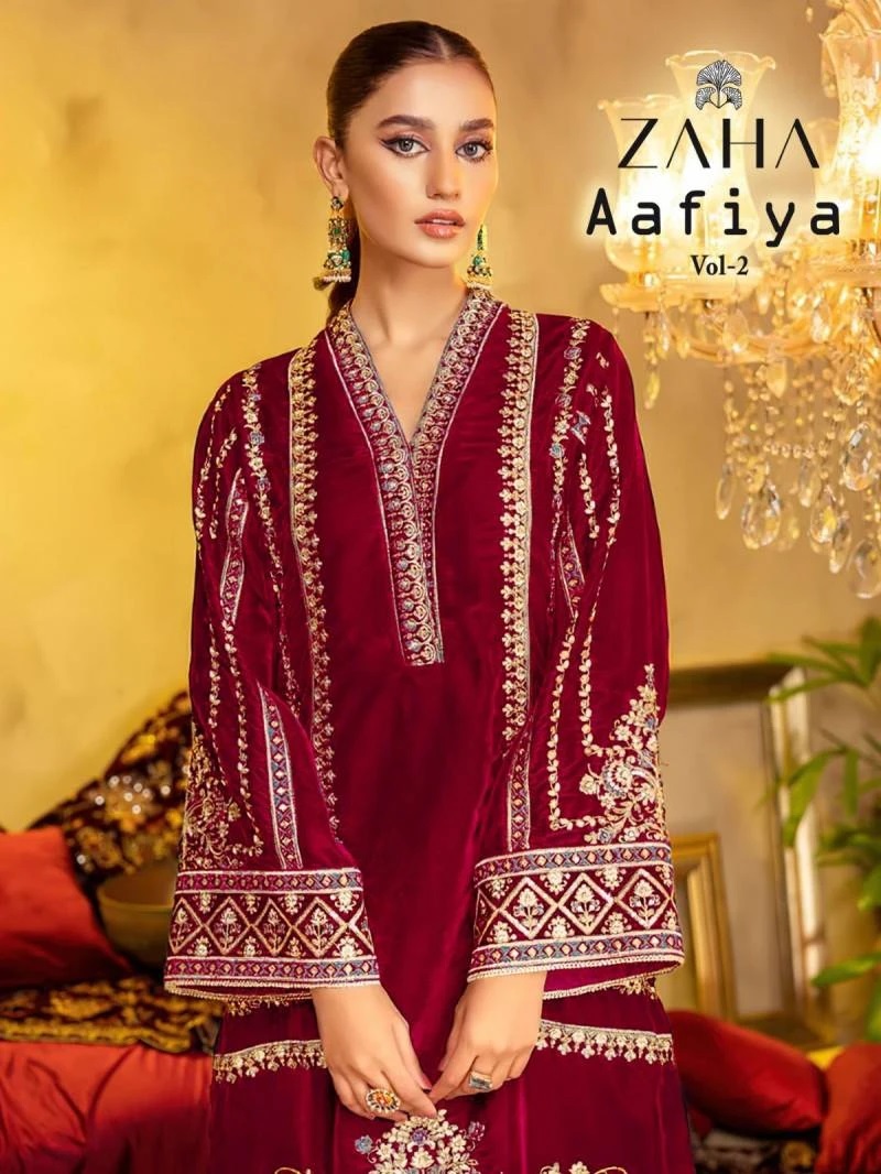 Zaha Aafiya Vol 10218 A To D Embroidery Pakistani Salwar Suit Collection