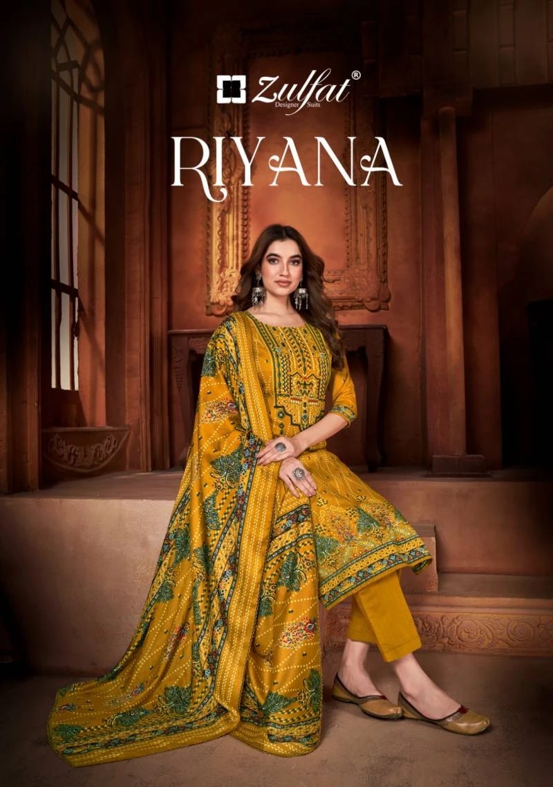 Zulfat Riyana Premium Pashmina Designer Dress Material Collection