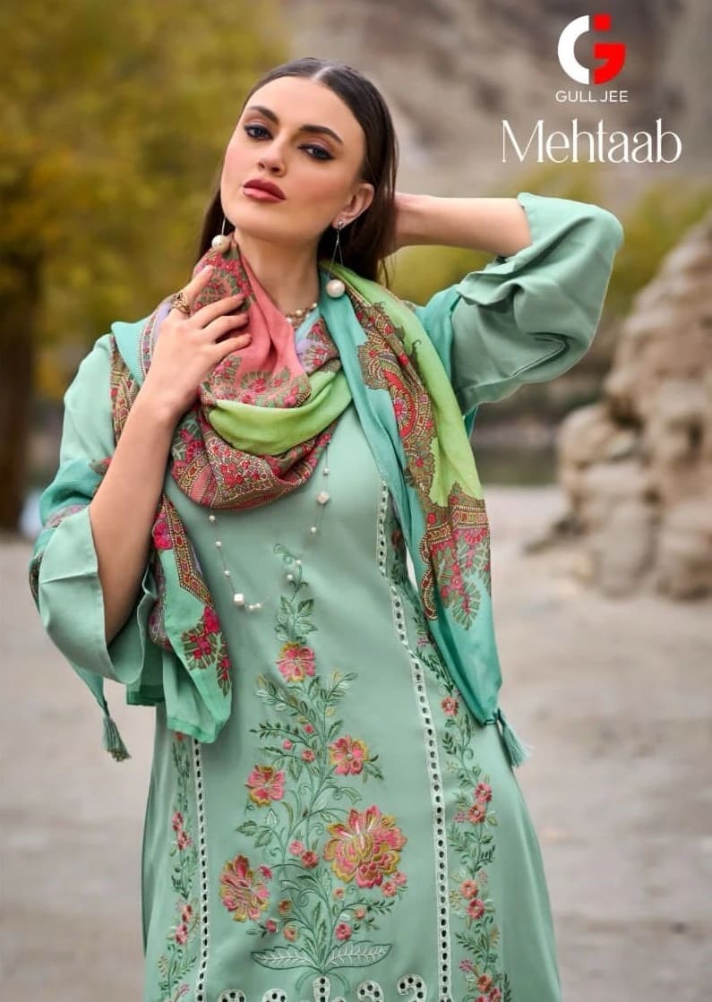Gull Jee Mehtaab Designer Pashmina Dress Material Collection