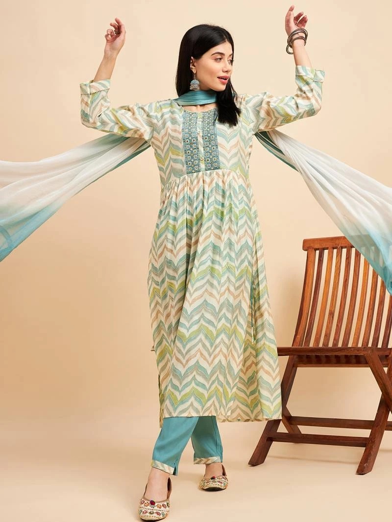 Aminah 1 Designer Ready Made Kurti Pant Set With Dupatta