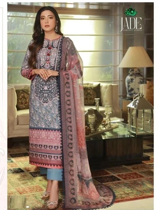 Jade Bin Saeed Vol 3 Lawn Cotton Pakistani Dress Material