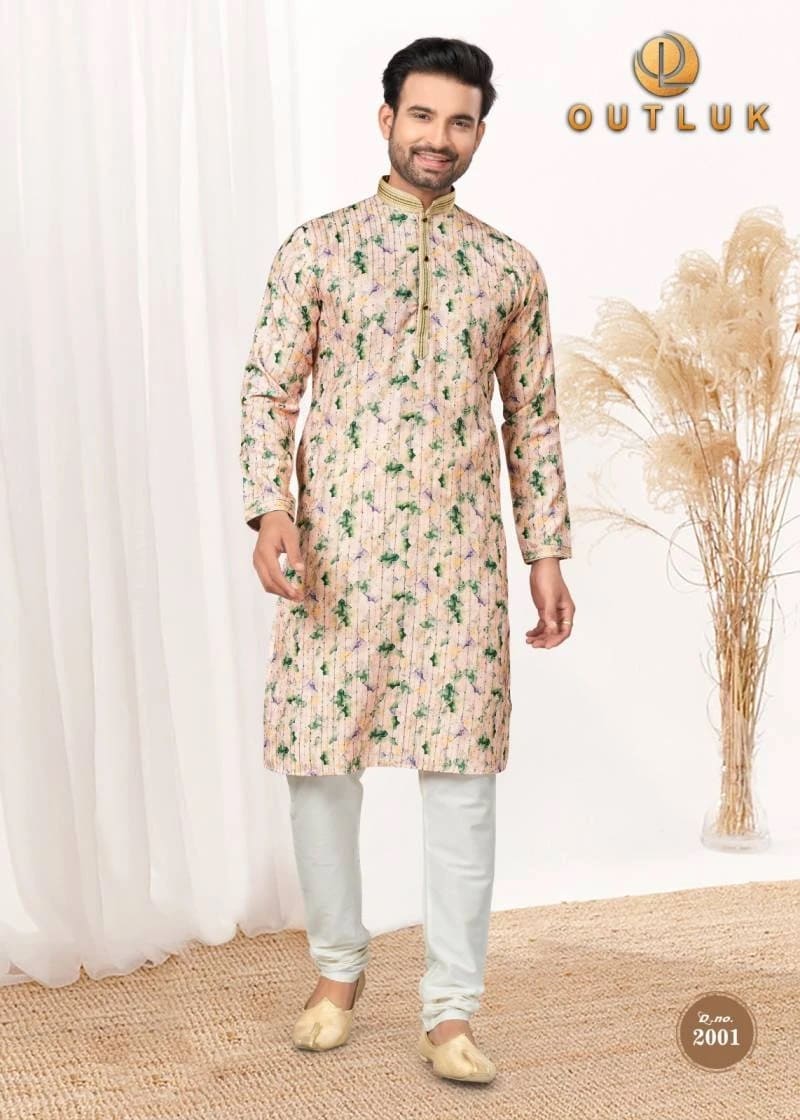 Outluk Wedding Collection Vol 2 Cotton Festive Mens Wear Kurta With Pajama