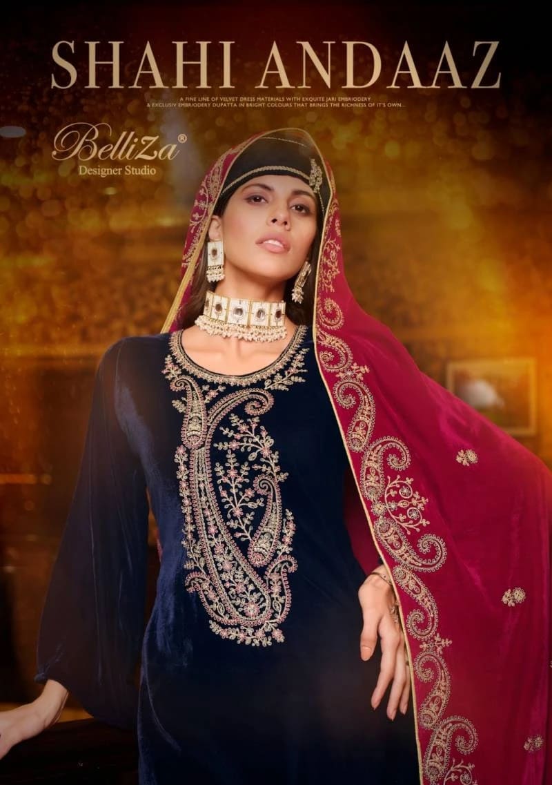 Belliza Shahi Andaaz Embroidery Designer Dress Material Collection