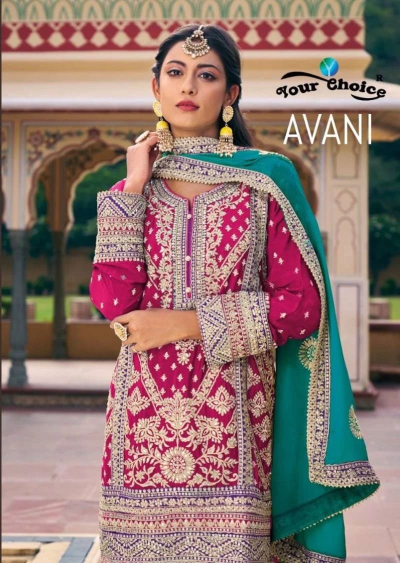 Your Choice Avani Chinon Embroidery Designer Salwar Kameez Collection
