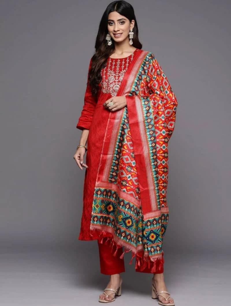 Kalgi Red Viscose Casual Wear Kurti Collection