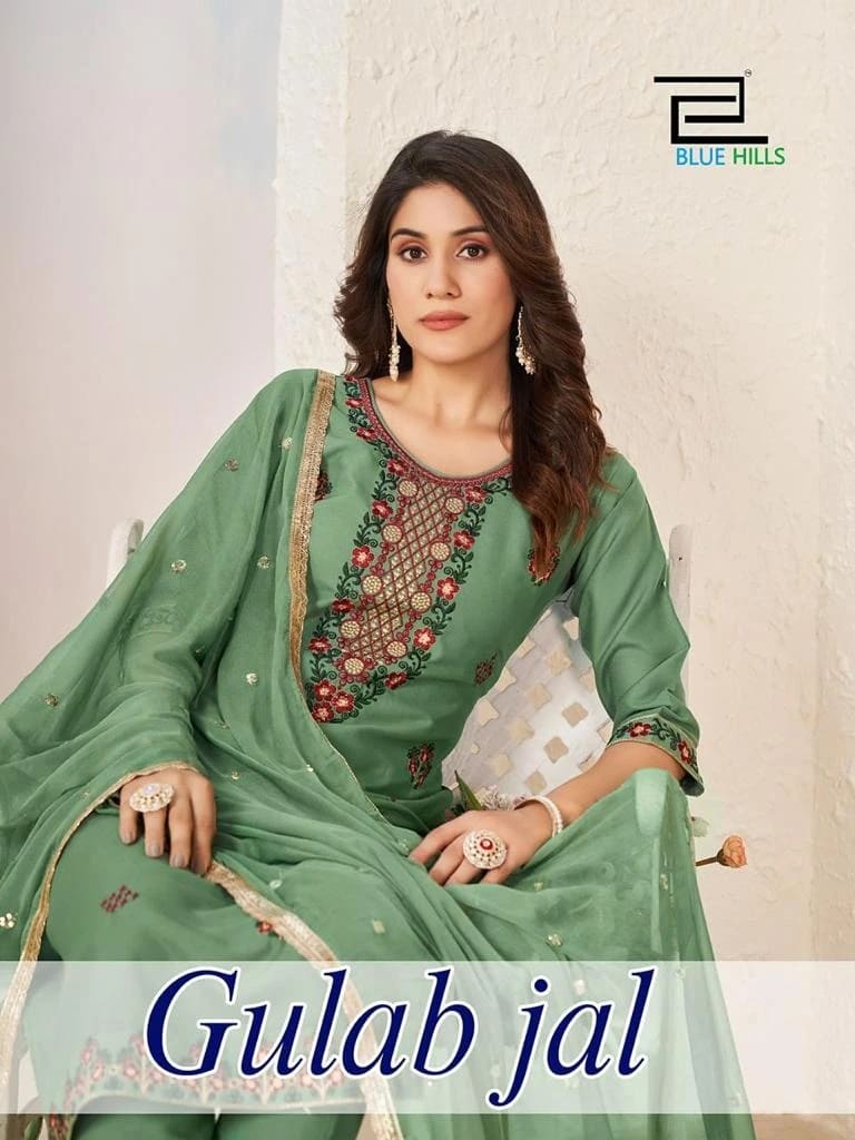 Blue Hills Gulab Jal Vol 3 Embroidery Kurti Pant With Dupatta Collection