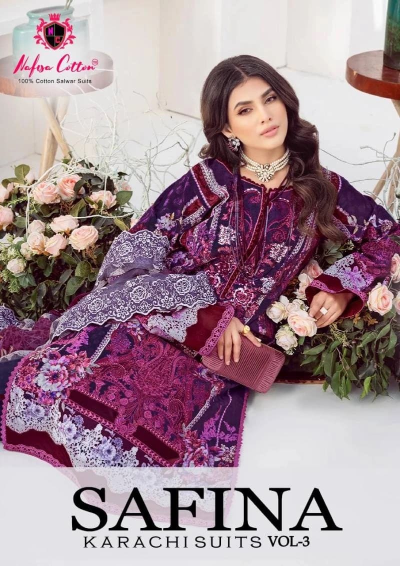 Nafisa Safina Vol 3 Karachi Cotton Pakistani Dress Material