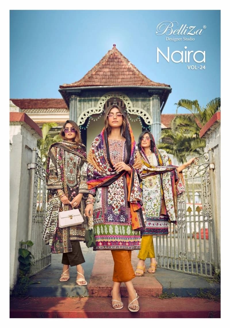 Belliza Naira Vol 24 Pure Cotton Designer Dress Material Collection