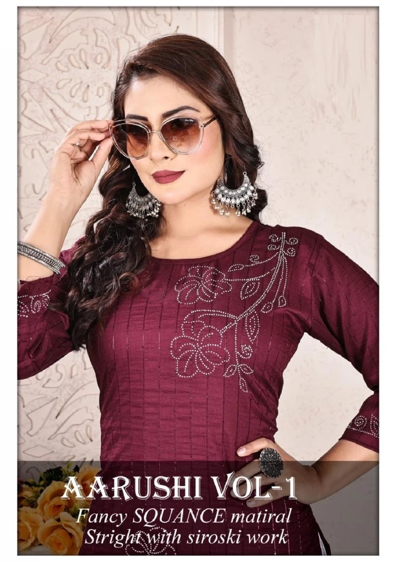 Trendy Aarushi Vol 1 Siroski Worked Daily Wear Kurti Collection