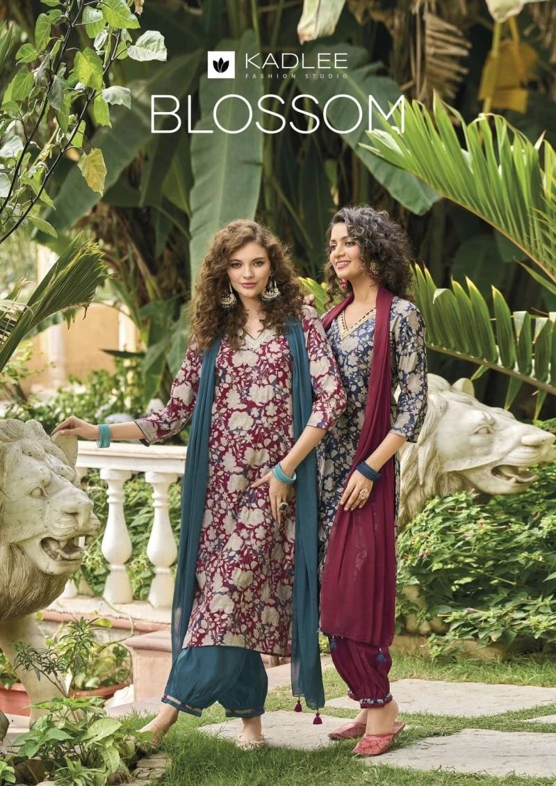 Kadlee Blossom Model Printed Designer Kurti Pant With Dupatta Collection