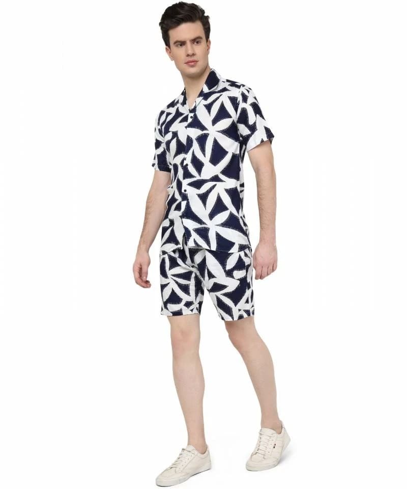 Swara Co Ord Rayon Cotton Shorts Shirt Mens Collection
