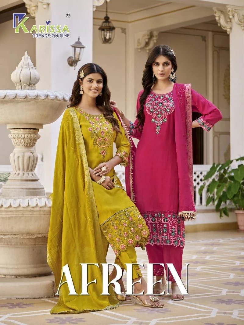 Karissa Afreen Premium Viscose Silk Designer Kurti Pant With Dupatta Collection