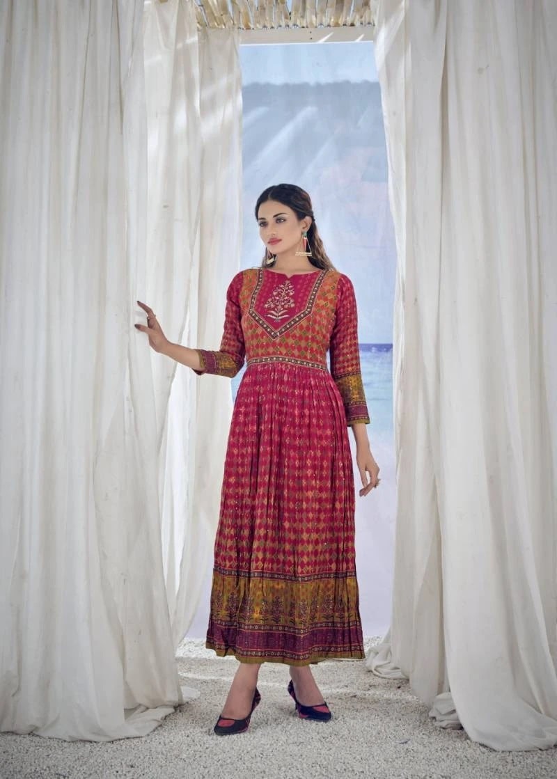 Amoha Trendz Kig Pure Viscose Party Wear Long Gowns Collection