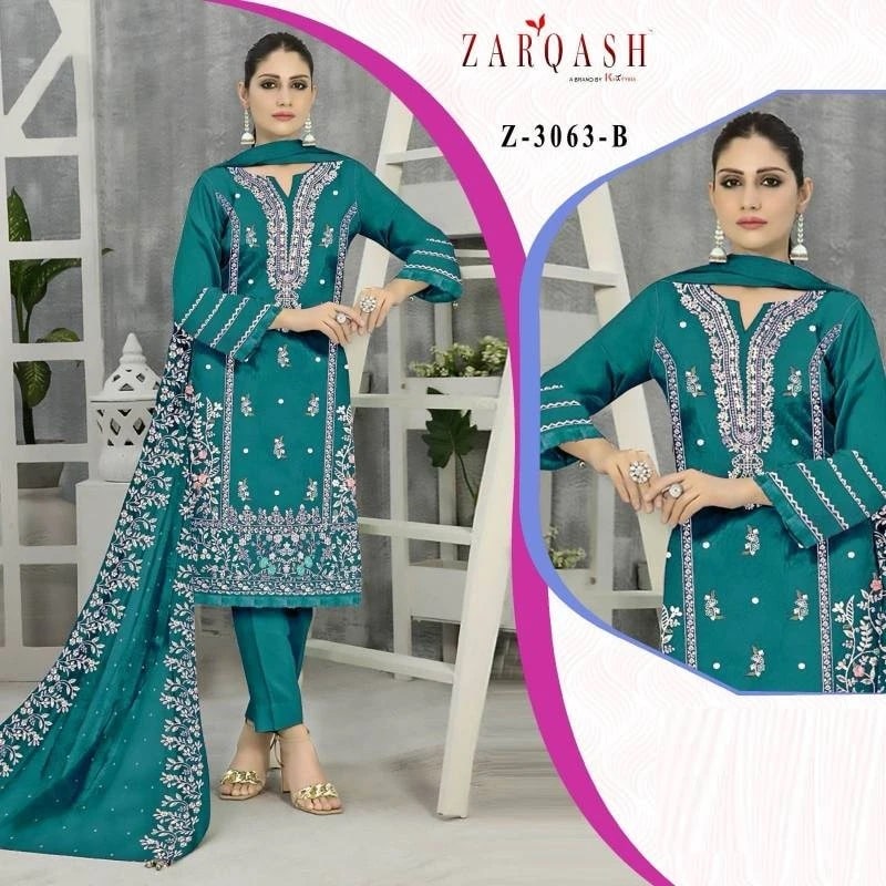 Zarqash Z 3063 A To D Organza Designer Pakistani Salwar Suits