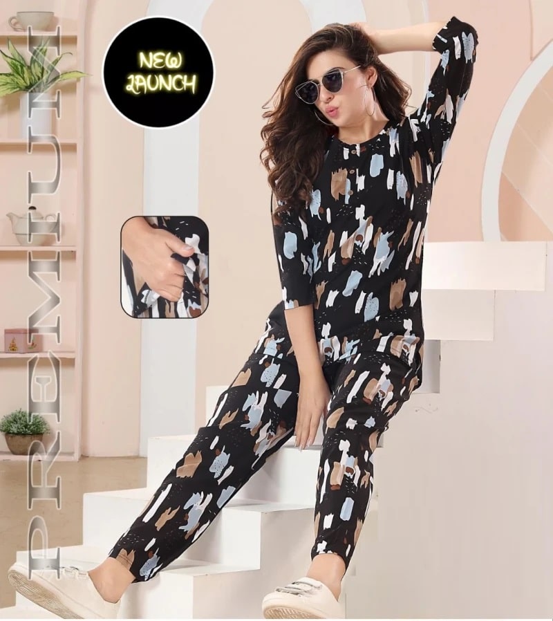 Summer Special Vol 512 Rayon Printed Night Wear Co Ord Set Collection