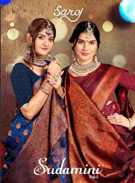 Saroj Sudamini Vol 2 Jacquard Satin Silk Traditional Saree Collection