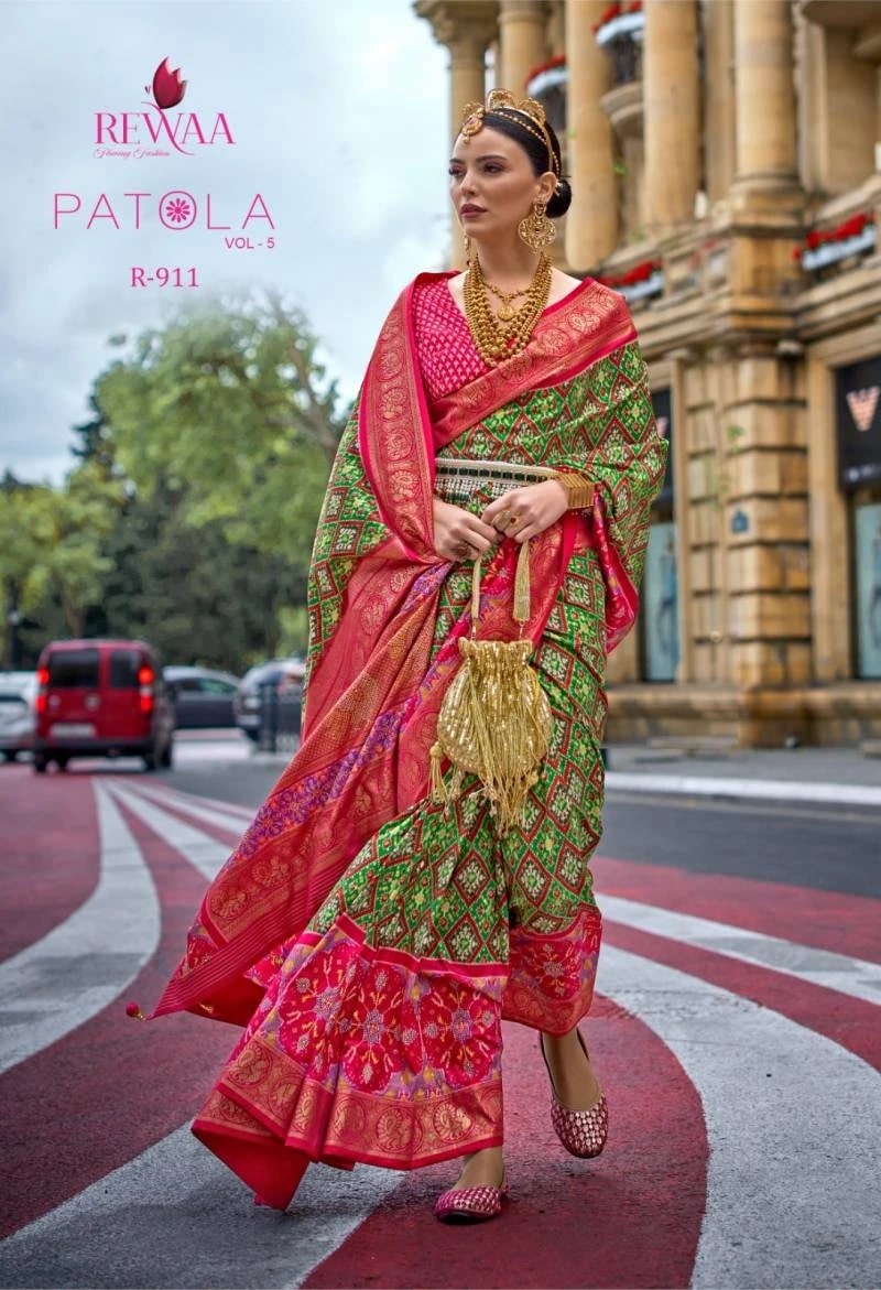Rewaa Vol 5 Patola Silk Designer Saree Wholesaler