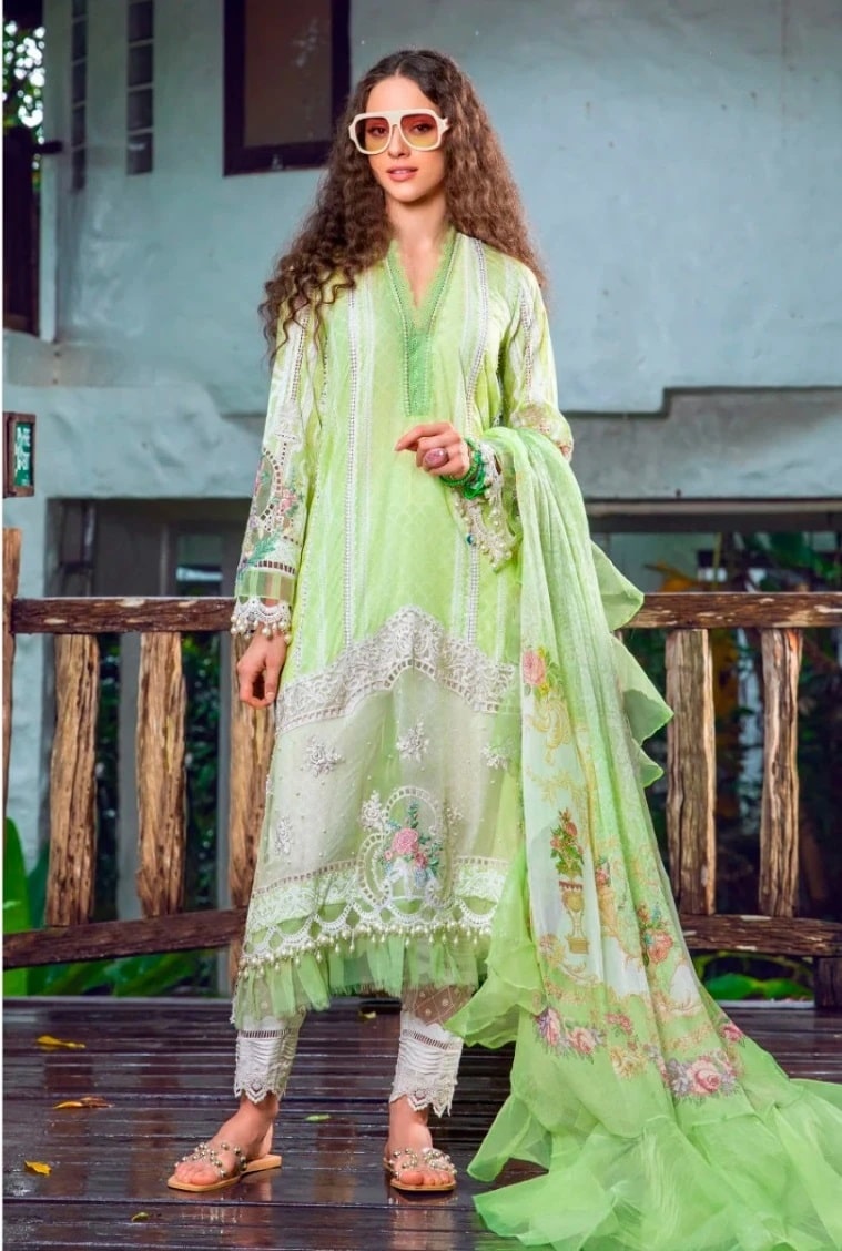 Taj 451 And 454 Cotton Dupatta Heavy Embroidery Pakistani Salwar Suits