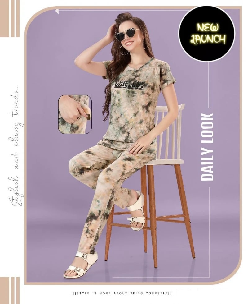 Summer Special B 518 Hosiery Cotton Night Wear Tops And Pant