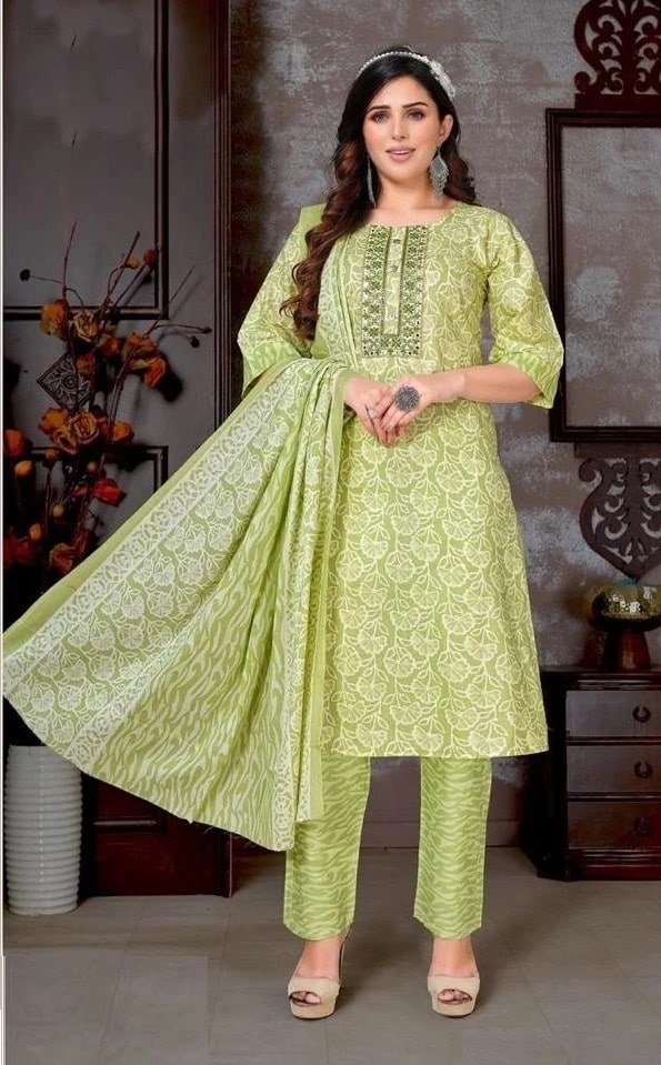 Beauty Smart Fashion Casual Wear Printed Kurti Pant With Dupatta Collection