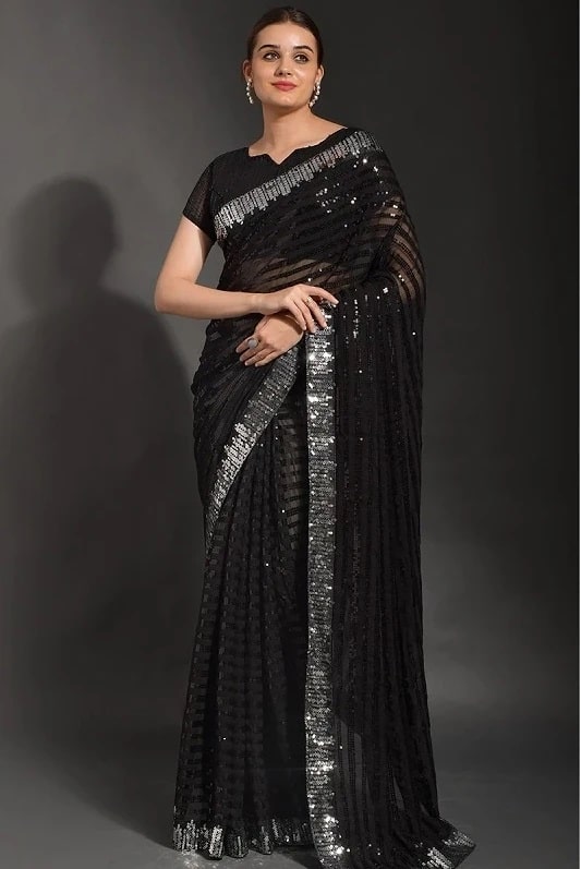 Zili 22 Heavy Sequence Embroidery Work Saree Wholesaler