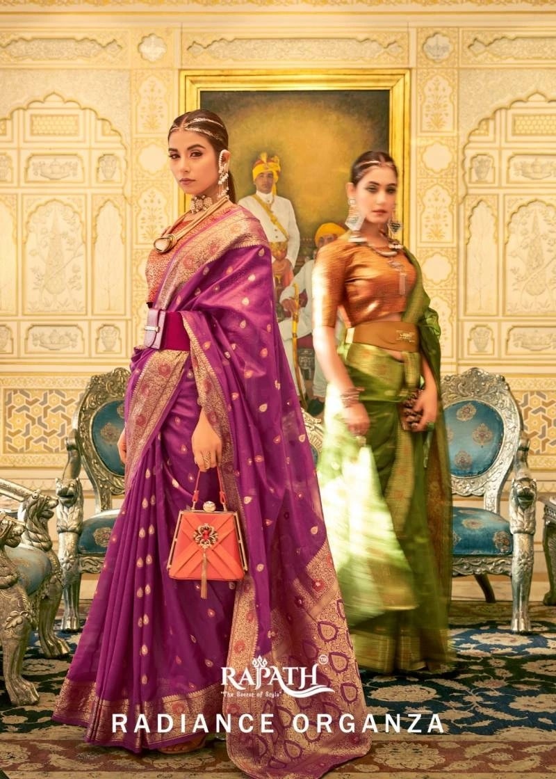 Rajpath Radiance Organza Silk Copper Zari Wedding Saree Collection