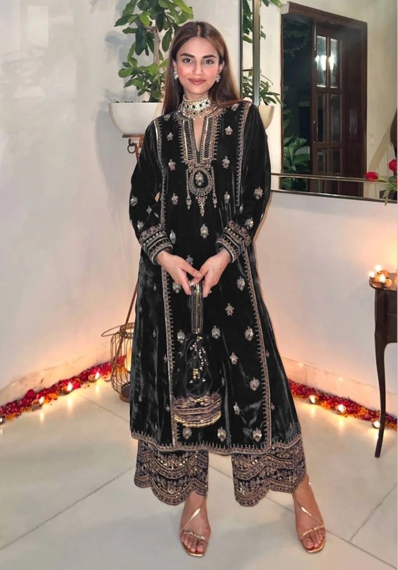 Fancy Velvet 2003 Embroidery Designer Pakistani Salwar Suits