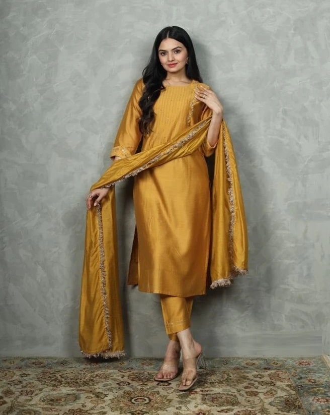 Indira 23173 Pure Silk Trendy Kurti Set With Dupatta Collection