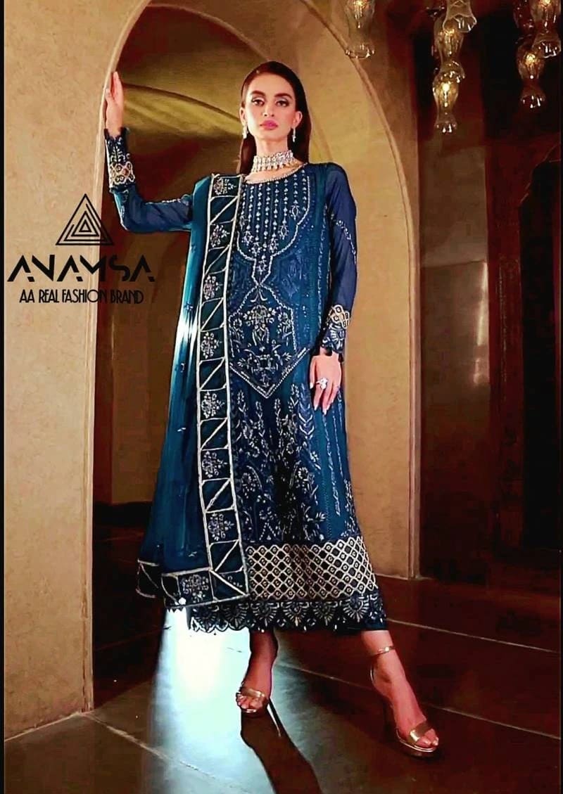 Anamsa 244 Pure Georgette Embroidery Pakistani Salwar Suits