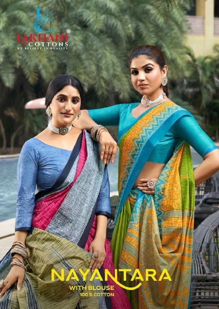 Lakhani Nayantara Printed Cotton Casual Wear Saree Collection