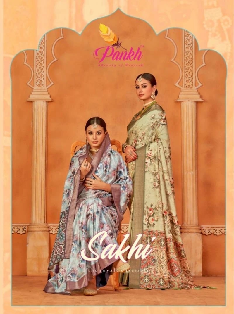 Pankh Sakhi Digital Printed Silk Traditional Saree Wholesale Collection
