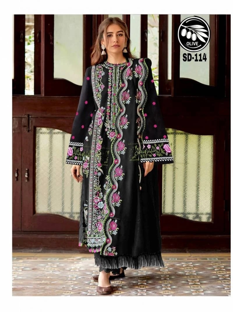 Olive Sd 114 Semi Stitched Designer Salwar Suit Collection