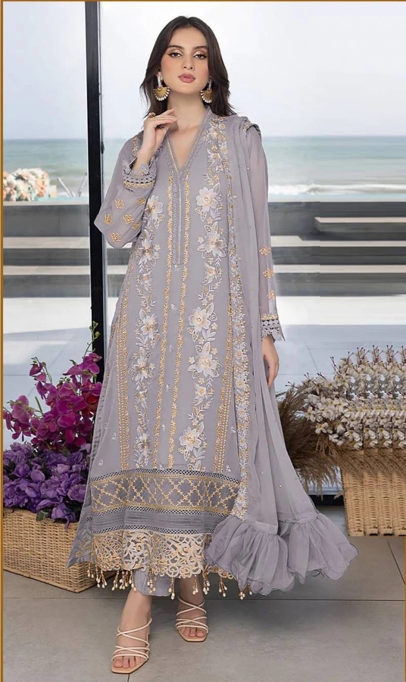 Bilqis B 01 To 04 Faux Georgette Embroidery Pakistani Salwar Suits