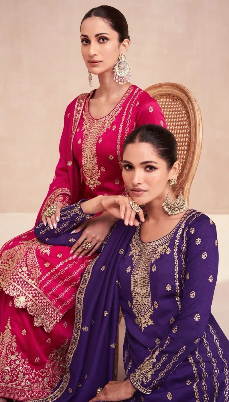 Aashirwad Zari Premium Silk Embroidery Designer Salwar Suit Collection